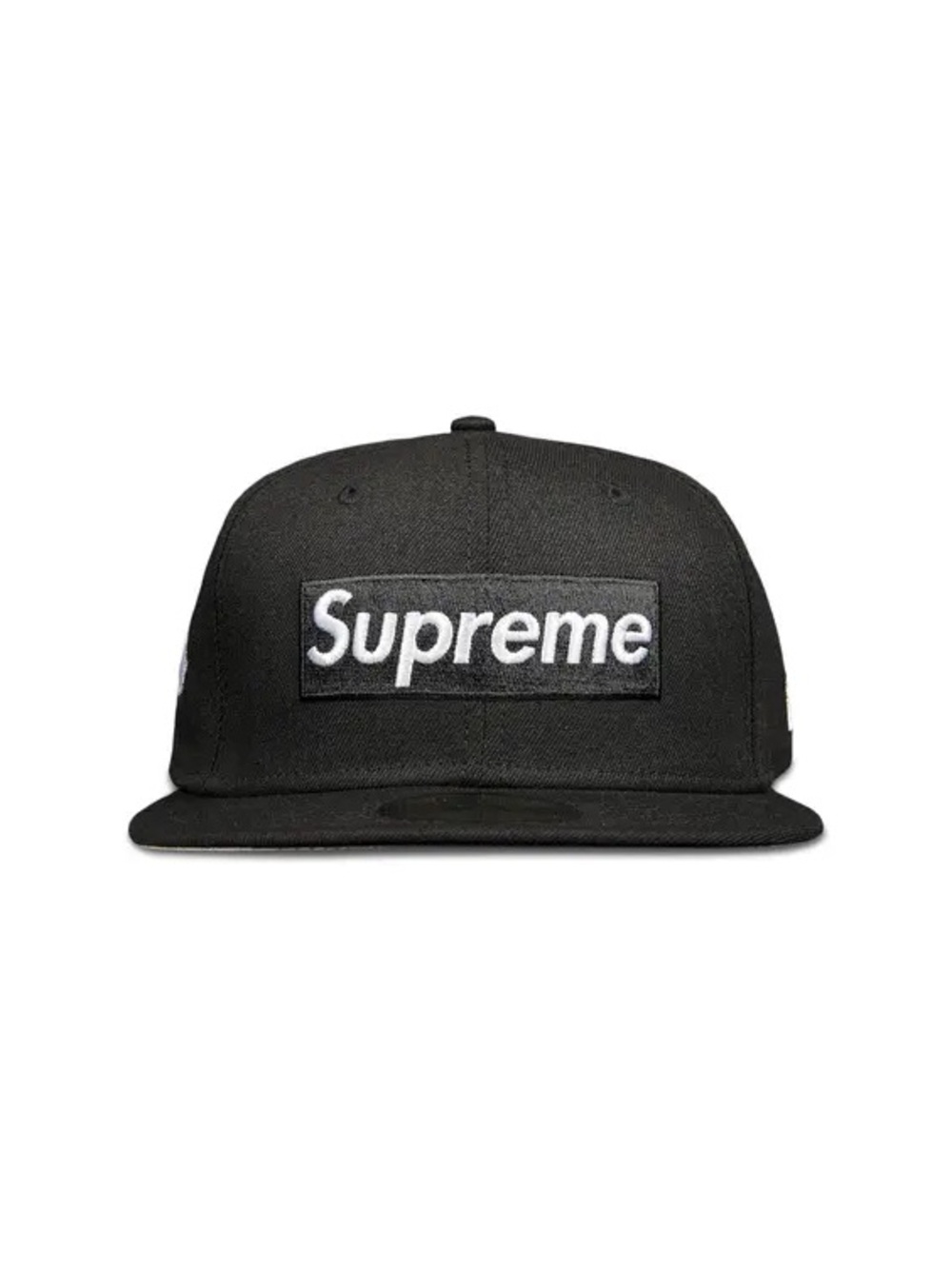 Supreme Black Snapback Hat with White Embroidered Logo